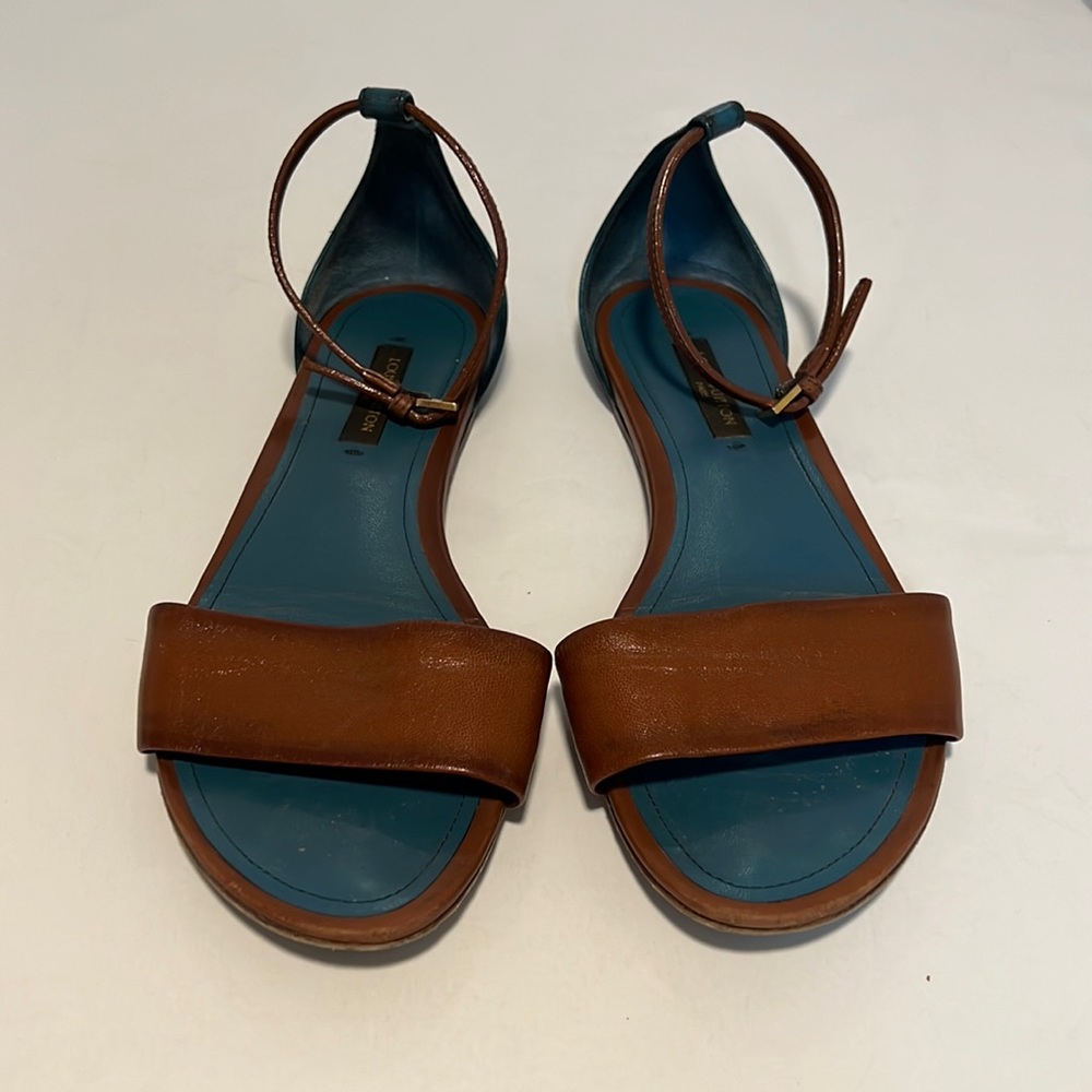 Louis Vuitton 2 tone flat sandals